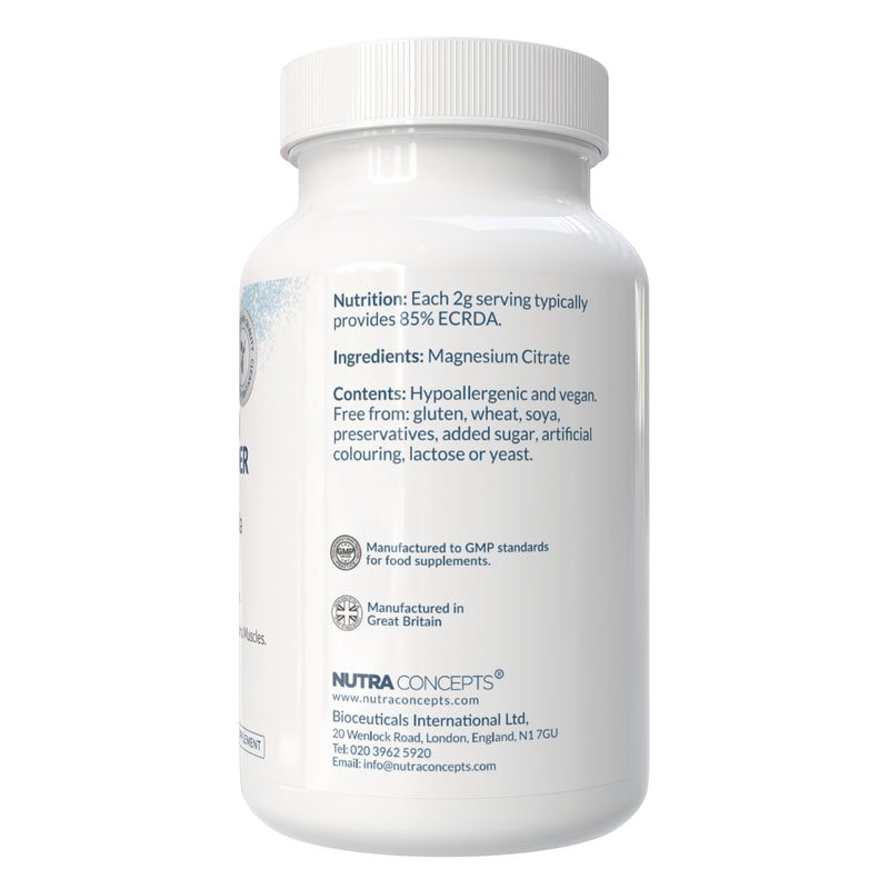 Nutraconcepts Magnesium Citrate High Bioavailable Bone & Nerve Support - 125g