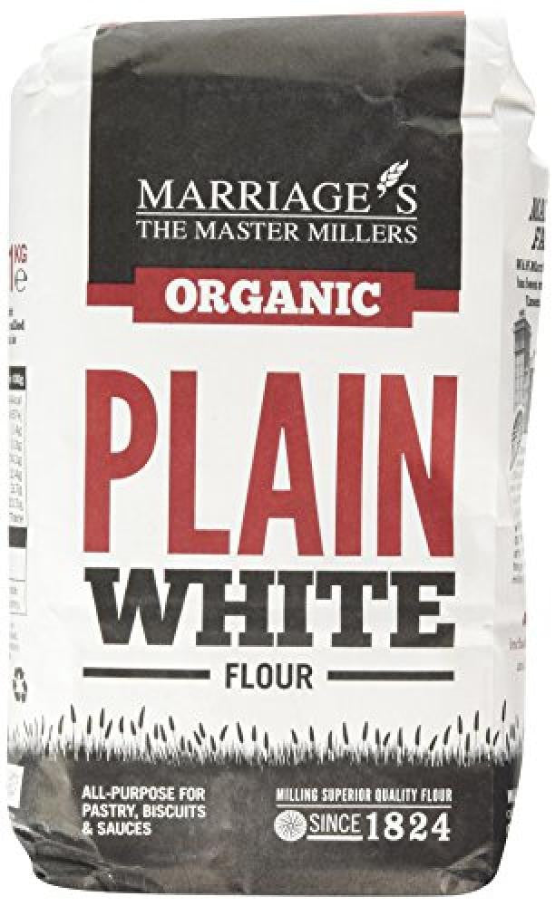 Marriage's Organic Plain Flour - 1kg (Pack of 6)