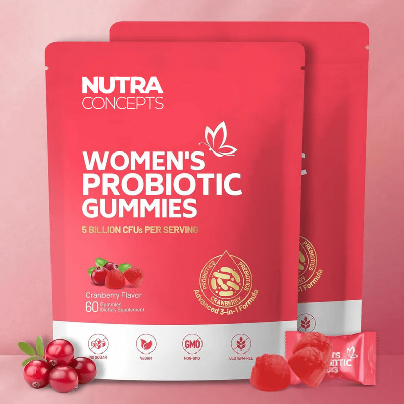 Women’s Probiotic Gummies with Cranberry & Prebiotics – 5 Billion CFU