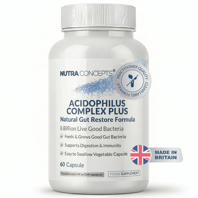 Nutraconcepts Acidophilus Complex Plus - Bacteria Probiotic Gut Support - 60 Capsules