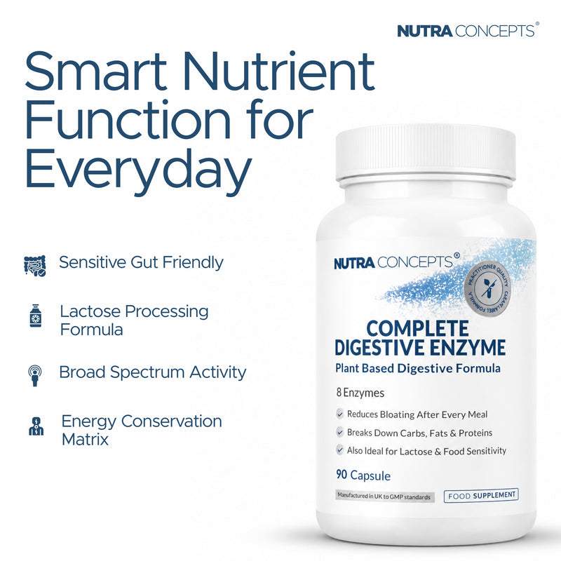 Nutraconcepts Complete Digestive Enzyme - Plant Based Broad Spectrum - 90 Caps