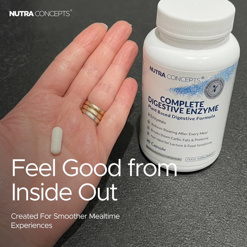 Nutraconcepts Complete Digestive Enzyme - Plant Based Broad Spectrum - 90 Caps