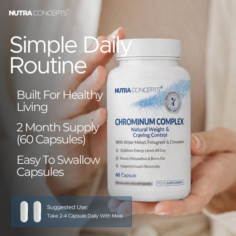 Nutraconcepts Chromium Complex Blood Sugar Energy & Weight Support - 60 Caps