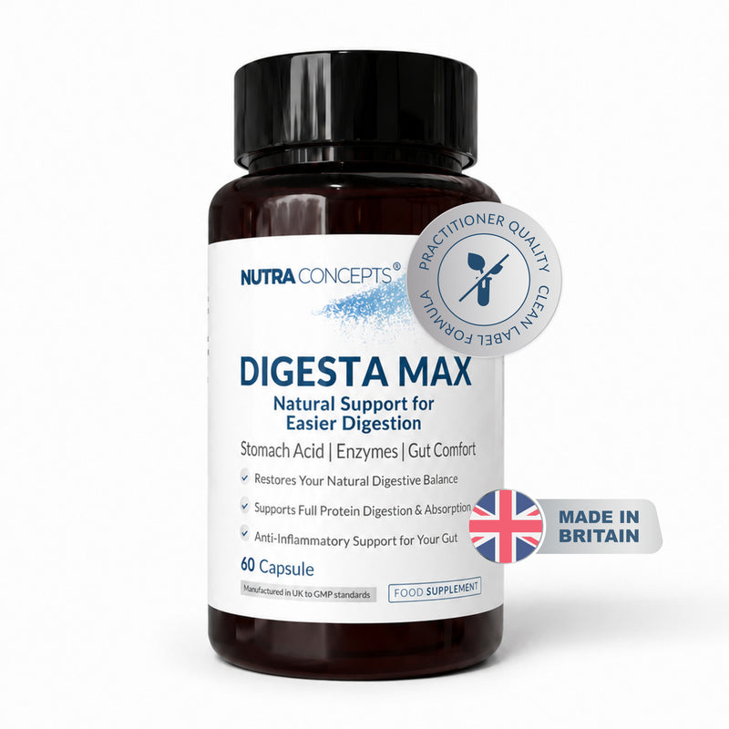 Nutraconcepts Digesta Max - Betaine HCL & Gut Health Support - 60 Capsules