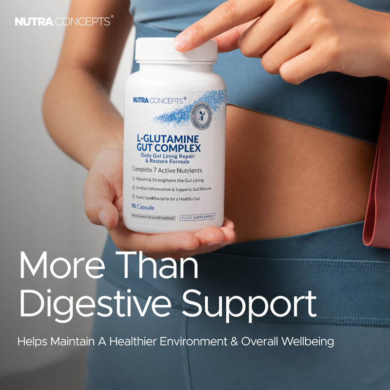 Nutraconcepts L-Glutamine Gut Complex - Mucosal Repair & Support - 90 Capsules