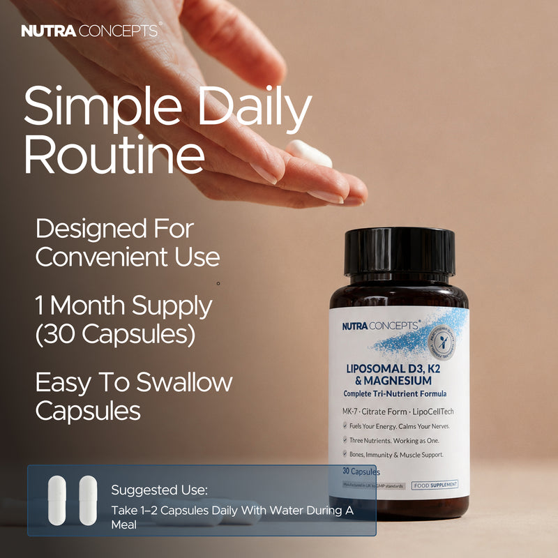 Nutraconcepts Liposomal Vitamin D3 K2 Magnesium - 30 Capsules