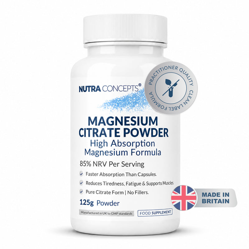 Nutraconcepts Magnesium Citrate High Bioavailable Bone & Nerve Support - 125g