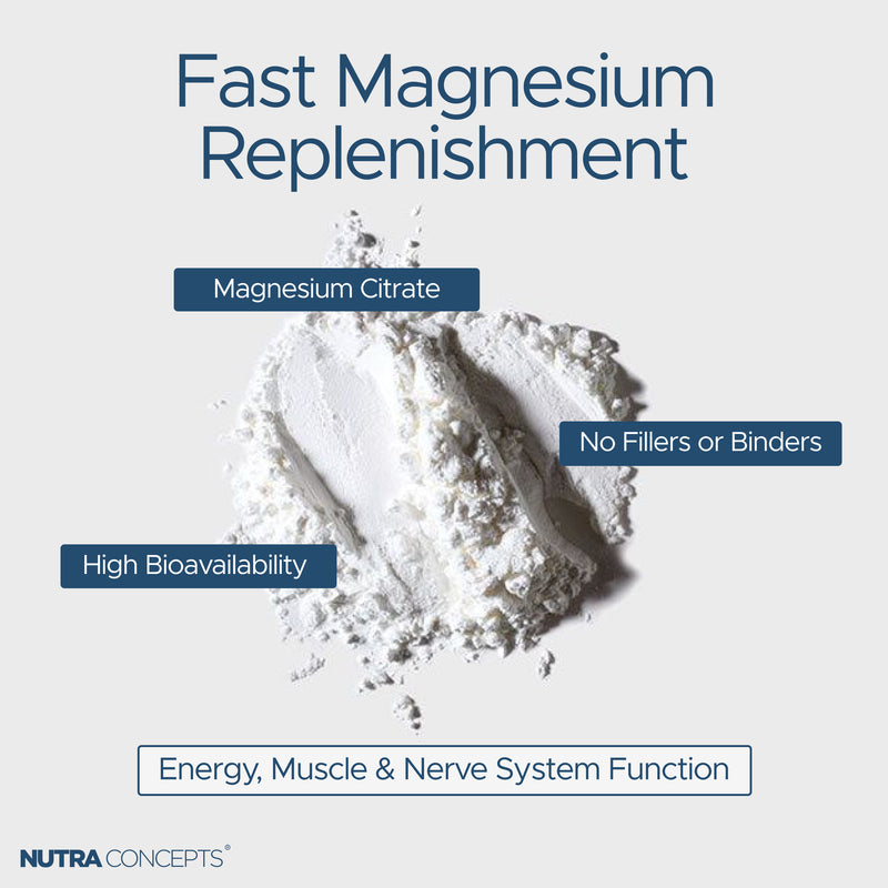 Nutraconcepts Magnesium Citrate High Bioavailable Bone & Nerve Support - 125g