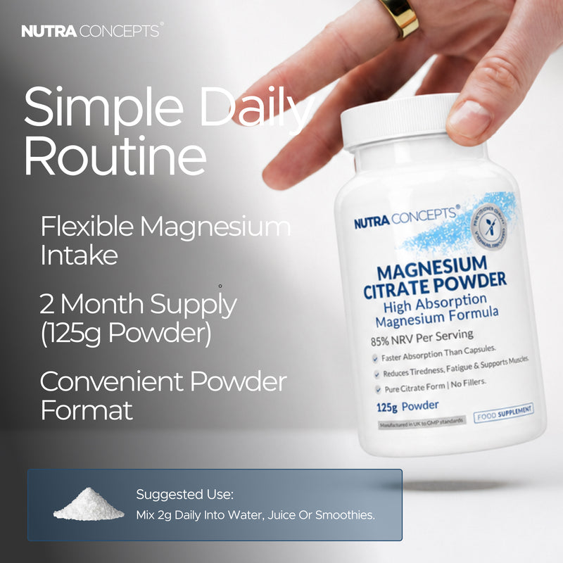 Nutraconcepts Magnesium Citrate High Bioavailable Bone & Nerve Support - 125g