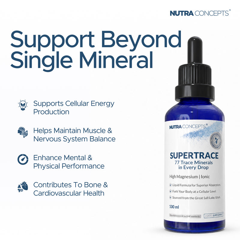 Nutraconcepts Supertrace 77 Essential Minerals Liquid Drops - Heart & Brain Support - 100ml