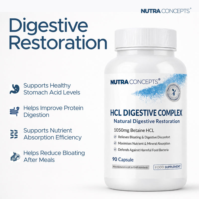 HCL Digestive Complex - Stomach Acid Support - 90 Capsules