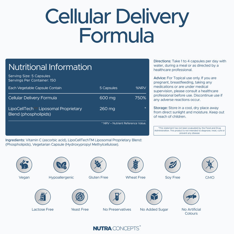 Liposomal Vitamin C – 600mg with LipoCellTech™ - 60 Capsules