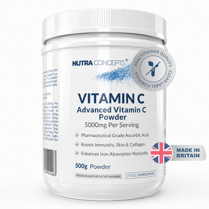 Nutraconcepts 5000mg Vitamin C Powder - Pure Ascorbic Acid - 500g