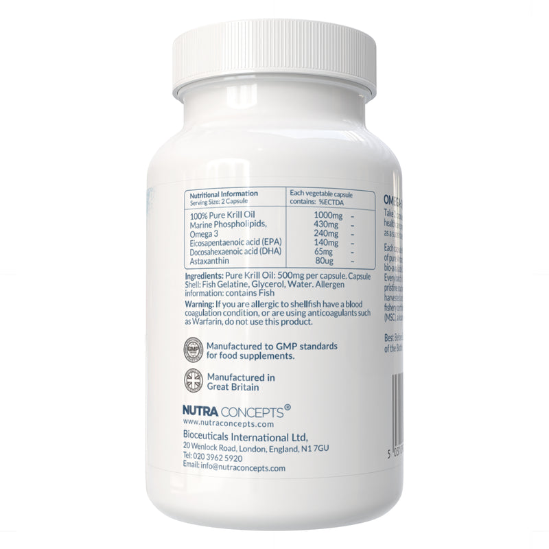 Nutraconcepts Omega-3 Plus - Pure Antarctic Krill Oil - 180 Soft Gel