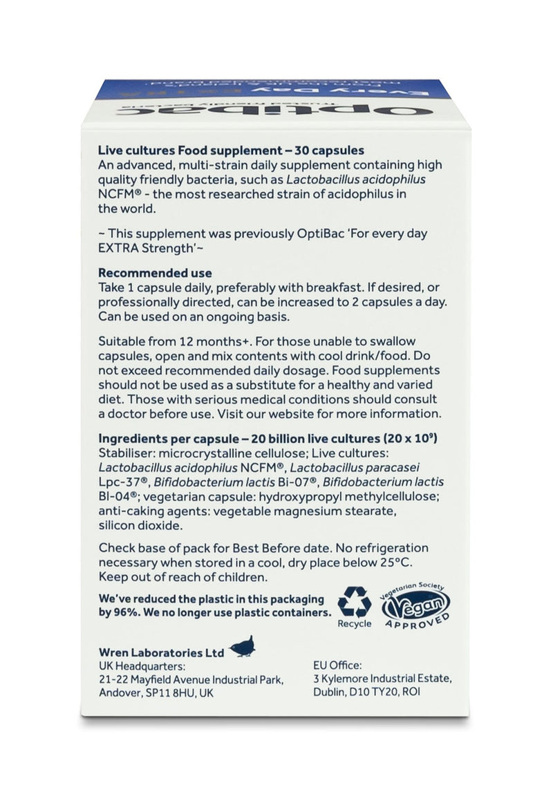 Optibac Probiotics For Every Day Extra Strength - 30 Capsules