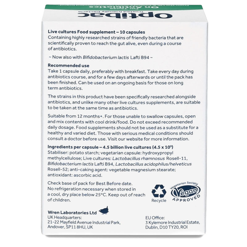 Optibac Probiotics For Those On Antibiotics - 10 Capsules