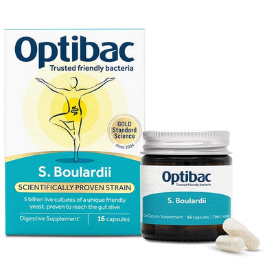 Optibac Probiotics Saccharomyces boulardii - 16 Capsules