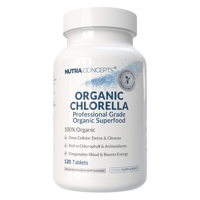 Nutraconcepts Organic Chlorella Algae Detox Immune & Blood Support - 120 Tablets