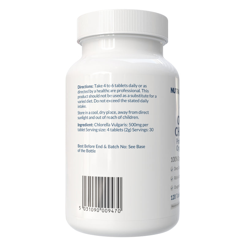 Nutraconcepts Organic Chlorella Algae Detox Immune & Blood Support - 120 Tablets