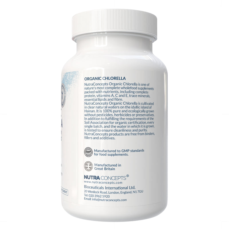 Nutraconcepts Organic Chlorella Algae Detox Immune & Blood Support - 120 Tablets