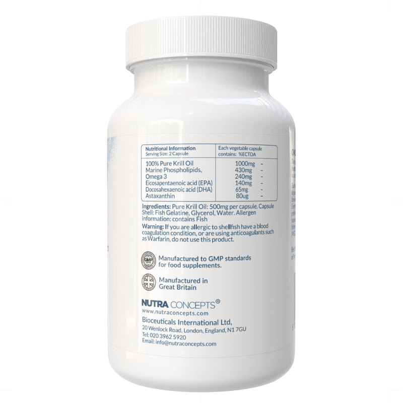 Nutraconcepts Omega-3 Plus - Pure Antarctic Krill Oil - 60 Soft Gel