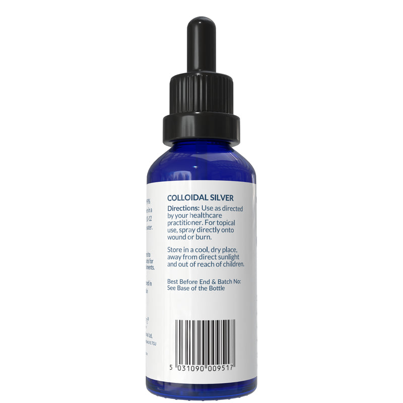 Nutraconcepts Colloidal Silver With Dropper - Natural Wide Spectrum Antibiotic Support - 100ml