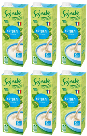 Sojade Organic Unsweetened Soya Drink - 1L (Pack of 6)