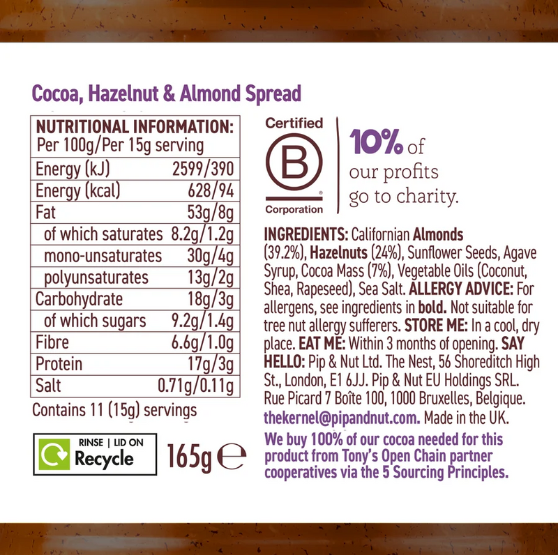 Pip & Nut Chocolate Hazelnut Spread - 165g