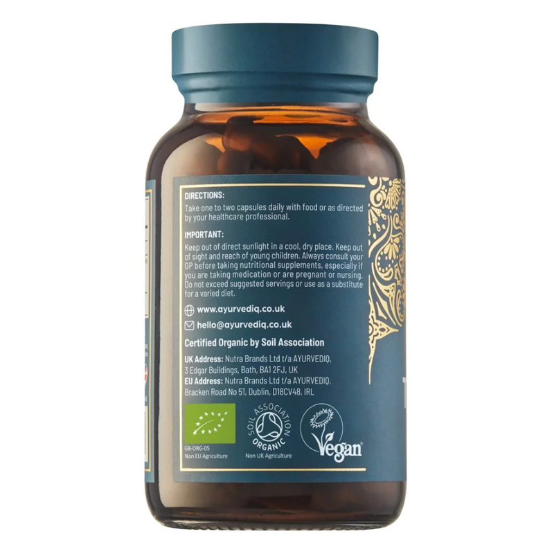 Ayurvediq Wellness Organic Ashwaganda & Black Pepper Extract - 120 Capsules