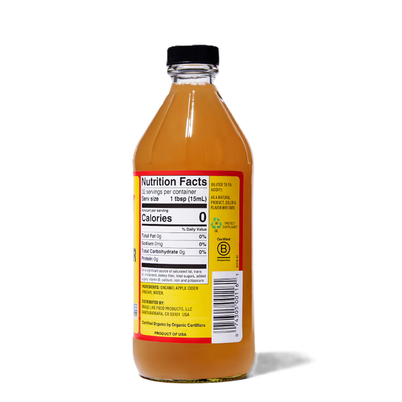 Bragg Organic Apple Cider Vinegar with the Mother 473ml – Raw & Unfiltered