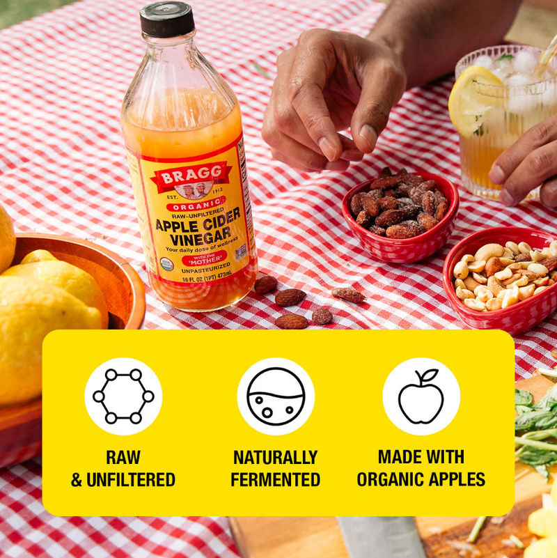 Bragg Organic Apple Cider Vinegar with the Mother 473ml – Raw & Unfiltered