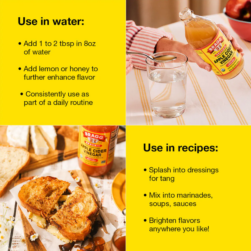 Bragg Organic Apple Cider Vinegar with the Mother 473ml – Raw & Unfiltered