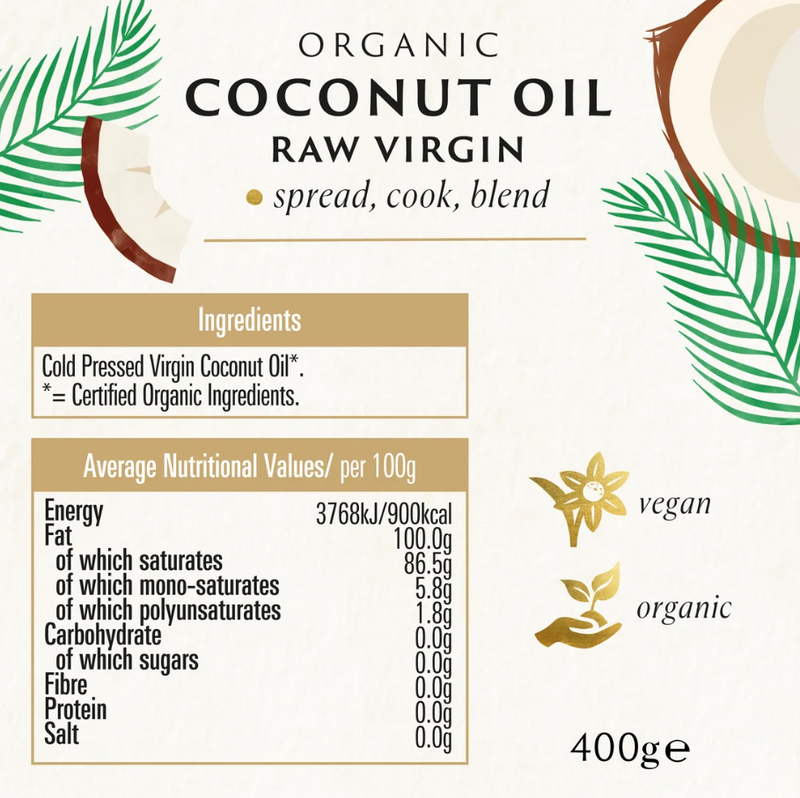 Biona Organic Virgin Coconut Oil Raw - 400g