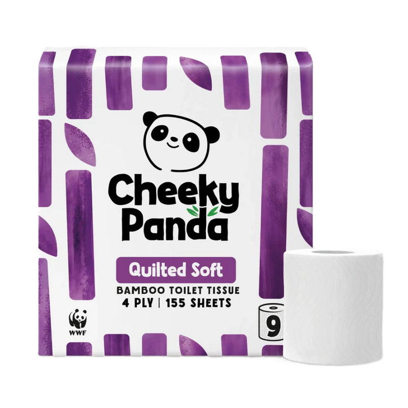 Cheeky Panda Quilted Soft Bamboo Toilet Tissue - 9 Rolls