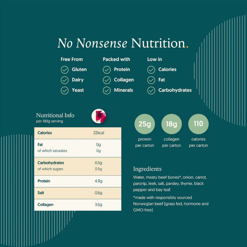 Freja Beef Bone Broth (500ml) - Grass-Fed, Slow-Cooked Bone Broth