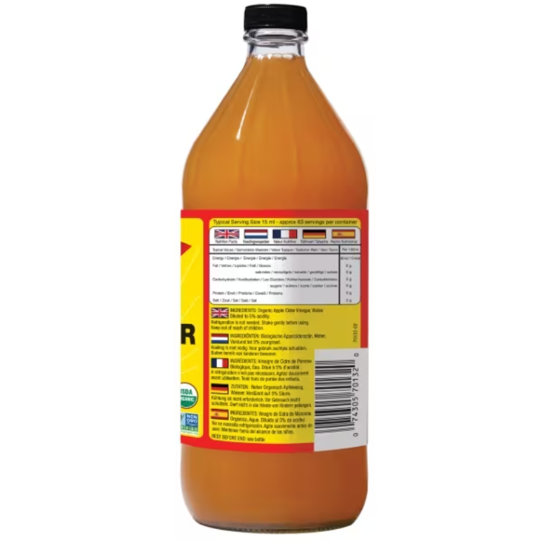Bragg Apple Cider Vinegar (946ml) -  Raw & Unfiltered