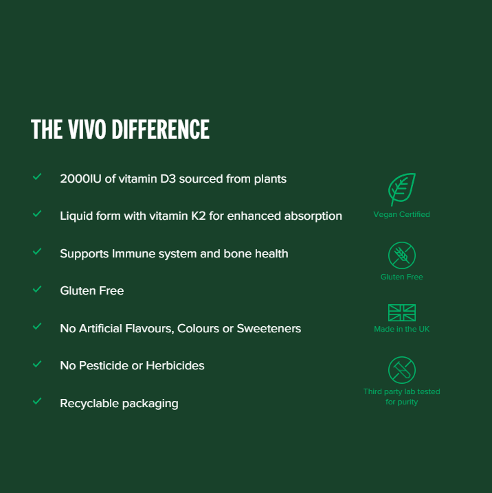 Vivo Life D3 Liquid Vitamin D3 & K2 - 50ml