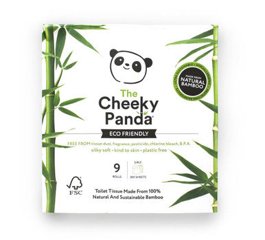 The Cheeky Panda Bamboo Toilet Tissue - 9 Rolls