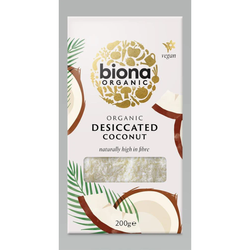 Biona Organic Desiccated Coconut - 200g (Pack of 2)