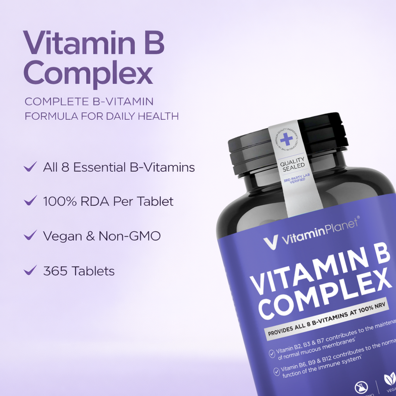 Vitamin B Complex, All 8 B-Vitamins – 365 Tablets, 1 Year Supply