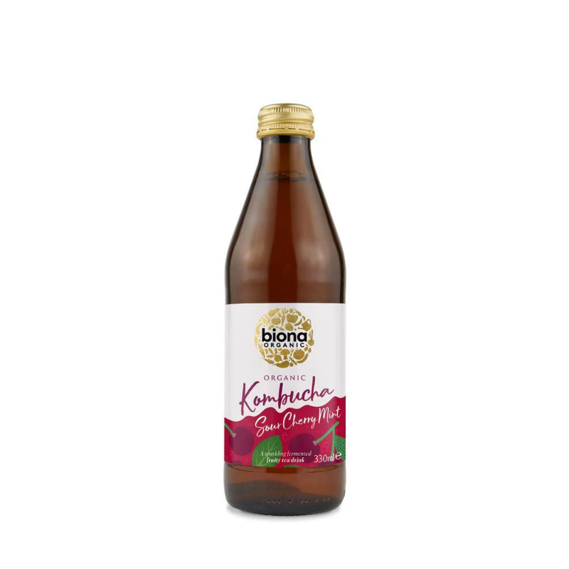 Biona Organic Sour Cherry Mint Kombucha - 330ml (Pack of 2)