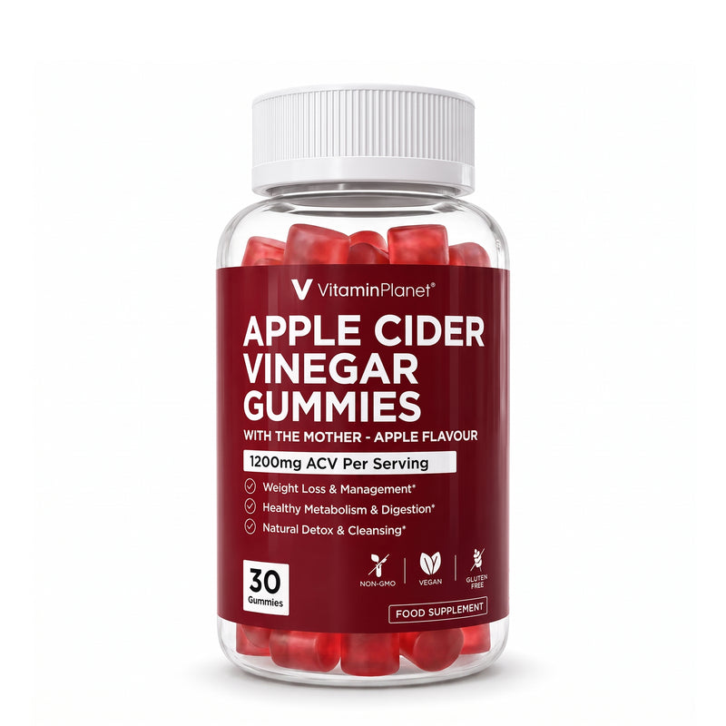 VitaminPlanet Apple Cider Vinegar Gummies 1200mg with The Mother - 30 Gummies Gluten Free Vegan Apple Cider Vinegar - 30 Gummies