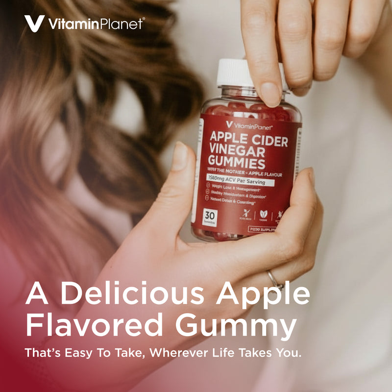 VitaminPlanet Apple Cider Vinegar Gummies 1200mg with The Mother - 30 Gummies Gluten Free Vegan Apple Cider Vinegar - 30 Gummies