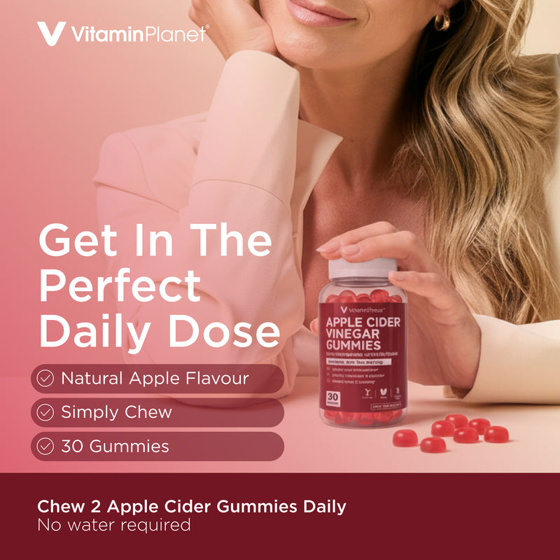 VitaminPlanet Apple Cider Vinegar Gummies 1200mg with The Mother - 30 Gummies Gluten Free Vegan Apple Cider Vinegar - 30 Gummies