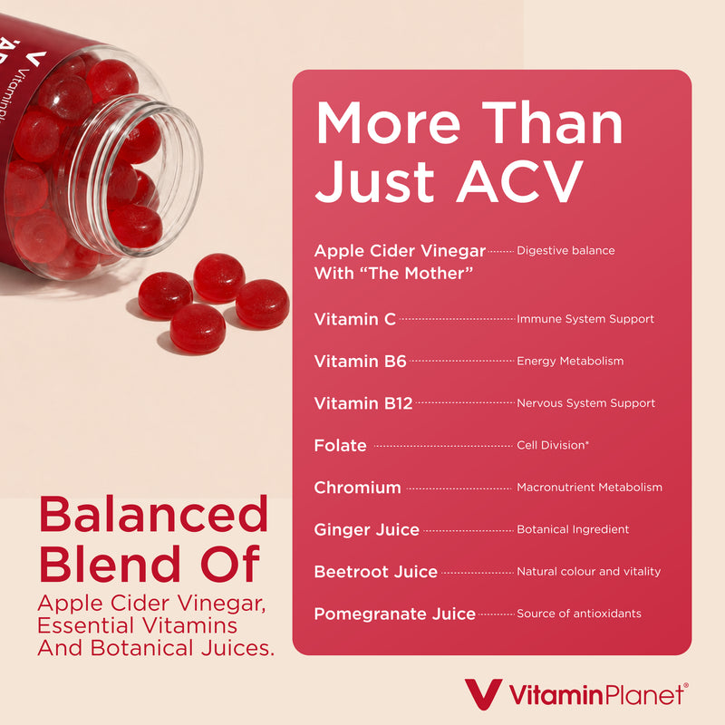 Vitamin Planet Apple Cider Vinegar 1200mg with The Mother, 30 Gummies