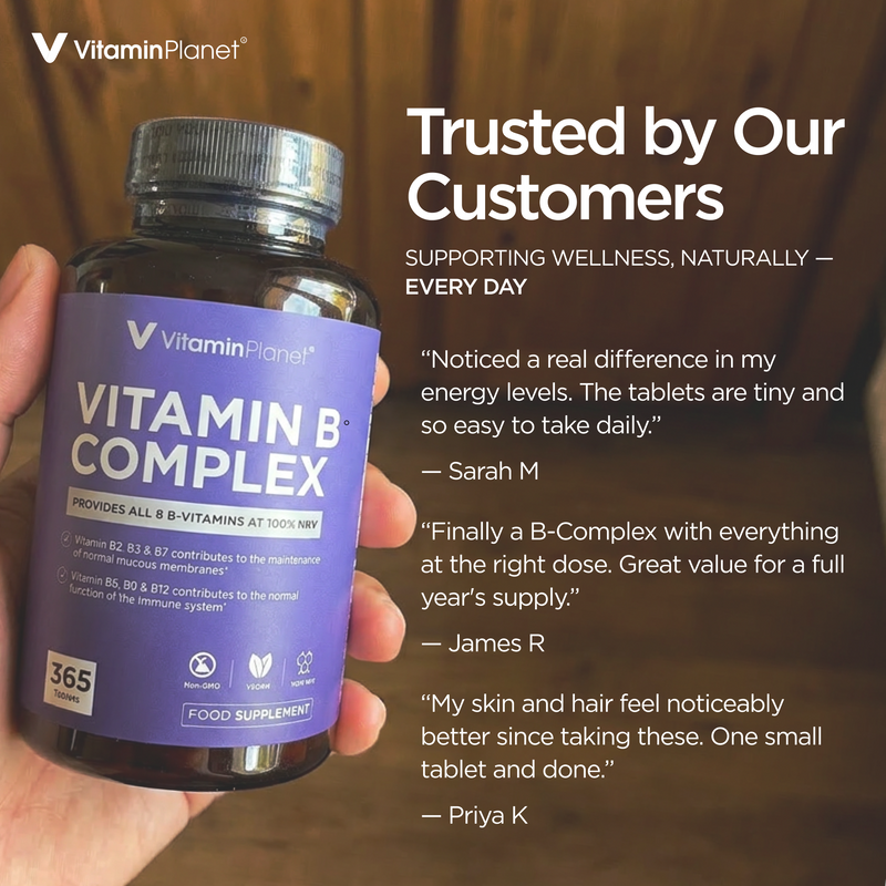 Vitamin B Complex, All 8 B-Vitamins – 365 Tablets, 1 Year Supply