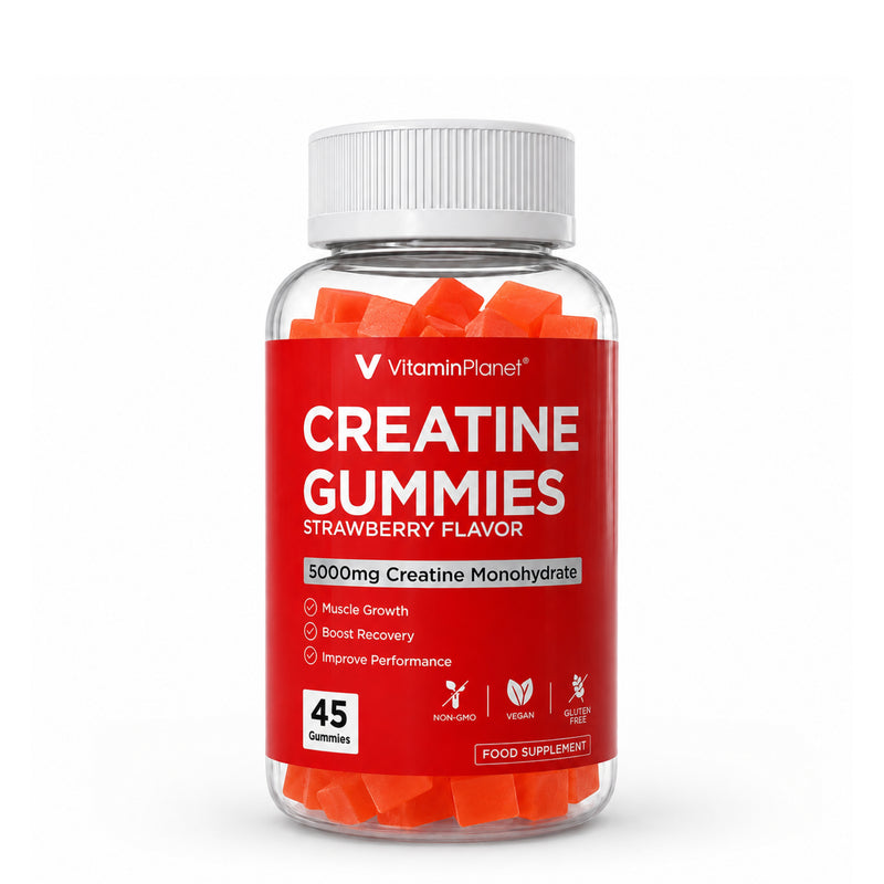 Vitamin Planet Creatine 5000mg – Strawberry Flavored 45 Vegan Gummies