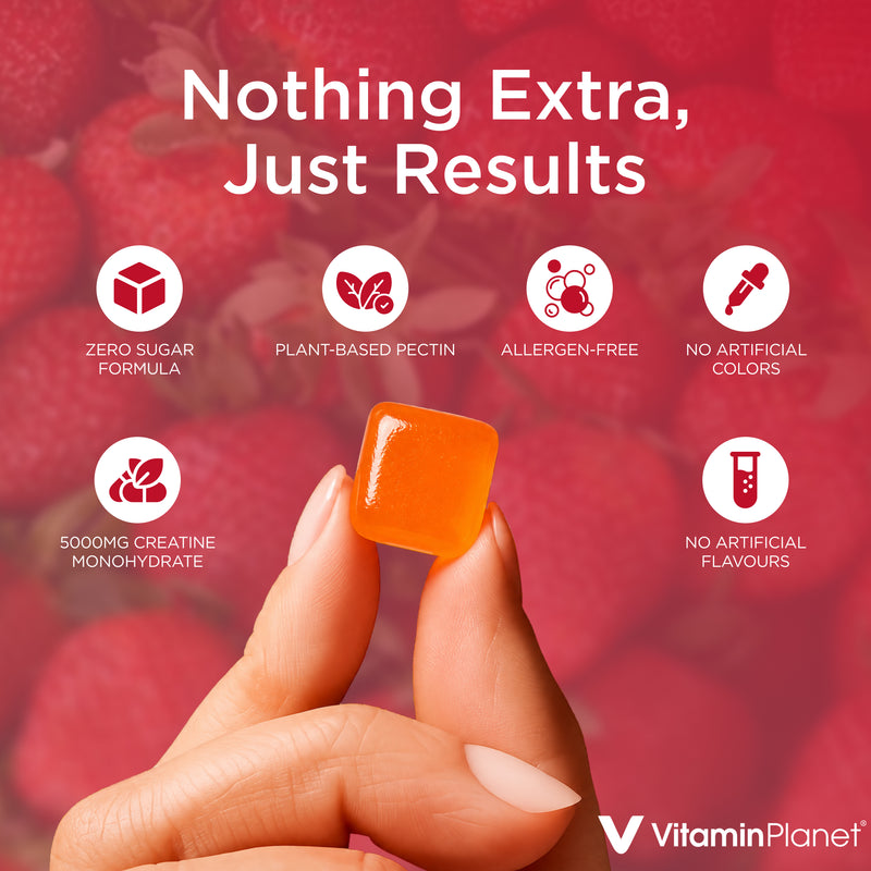 Vitamin Planet Creatine 5000mg, Strawberry Flavored, 45 Vegan Gummies
