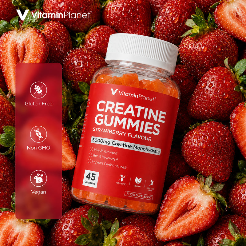 Vitamin Planet Creatine 5000mg, Strawberry Flavored, 45 Vegan Gummies