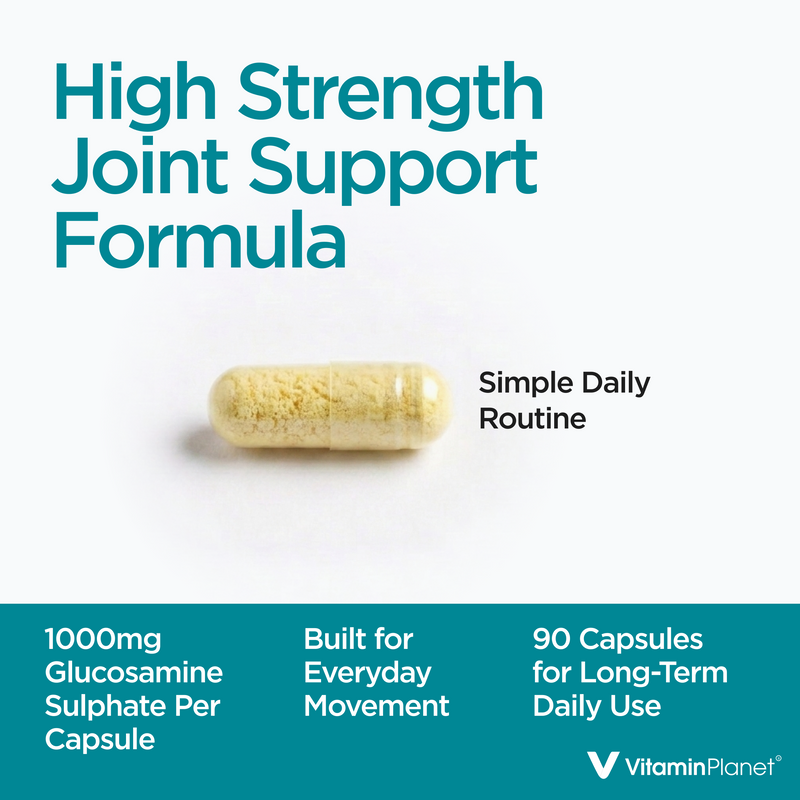 Glucosamine Sulphate 1000mg, Advanced 2KCl Formula, 90 Capsules, 3 Month Supply